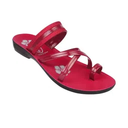 FOOT CARE Women Maroon PU Solid Open Toe Flats-picture-33