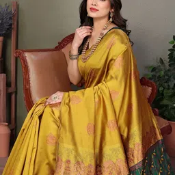 Moda Rapido Ethnic Motifs Zari Silk Blend Banarasi Saree image 5