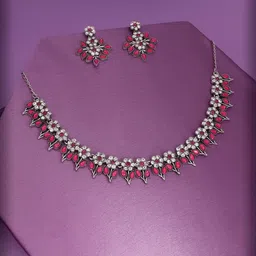 Anouk Silver-Plated American Diamond Studded Jewellery Set-picture-31