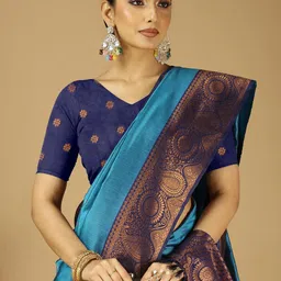 KAYOMMI Woven Design Zari Art Silk Kanjeevaram Saree image 2