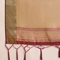 all about you Woven Design Zari Organza Handloom Saree image 2