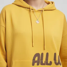 glitchez Typography Printed Hooded Sweatshirt image 2