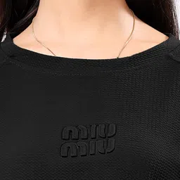 Stem Rope Round Neck Crop T-Shirt With Trousers Co-Ords image 4