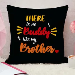 THE QUIRKY HOME White & Black Printed Square-Shaped Rakshabandhan Gift Pre-Filled Cushion-image-87