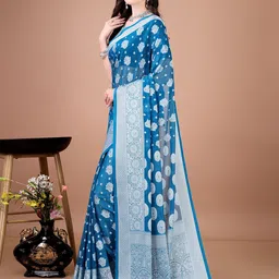 Leelavati Woven Design Zari Pure Georgette Kanjeevaram Saree image 5