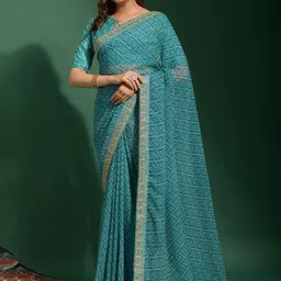 DIVASTRI Bandhani Zari Poly Georgette Designer Saree-picture-36