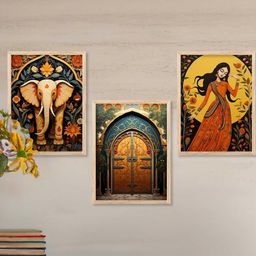 walllane Traditional Wall Art With Frame Home Decor Wall Painting For Living Room Office Bedroom-picture-4