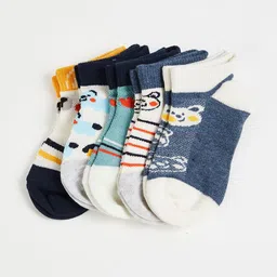 max Boys Pack Of 5 Printed Ankle-Length Socks-image-1