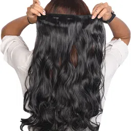 ABS Clip-In Curly Scalp Topper Long Lasting Hair Extension - Black - 24 Inch-picture-13