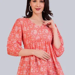 Dream Beauty Fashion Floral Print Puff Sleeve Top image 3