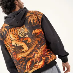 Clazzey Men Printed Hooded Sweatshirt image 5