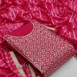 SAINOOR Embellished Semi-Stitched Dress Material-picture-25