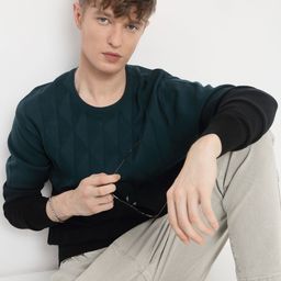 SHOWOFF Men Geometric Self Design Pullover Sweaters-picture-21