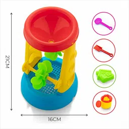 Storio Beach Sand Toys Castle Play Set with Fish, Crab Moulds for Kids & Toddlers, Useful for Gardening & Outdoor Tool Kit (Wheelie Theme),Assorted image 4