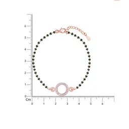 GIVA Women Sterling Silver Cubic Zirconia Rose Gold-Plated Link Bracelet image 2