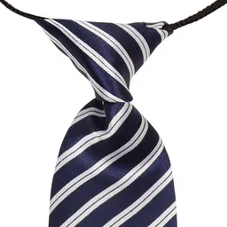 Arendelle Boys Blue & White Striped Satin Adjustable Skinny Tie image 4