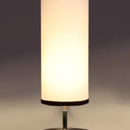 Devansh White & Black Steel Table Lamp With Cotton Shade image 2