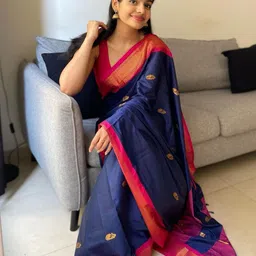 A S CREATION Ethnic Motifs Zari Kanjeevaram Saree image 4