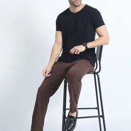 THE BEETEL HOUSE Men Smart Corduroy Chinos Trousers image 4