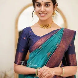 KK CREATION Woven Design Zari Art Silk Handloom Banarasi Saree image 5