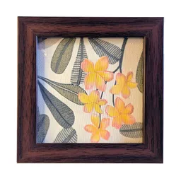 Abolee Homes 4Pcs Brown & White Printed Square Wooden Coasters image 5