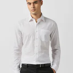 Van Heusen Slim Fit Long Sleeves Cotton Linen Formal Shirt-picture-15