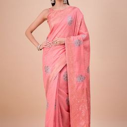 House of Pataudi Woven Design Zari Banarasi Saree With Unstitched Blouse-picture-12