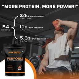 nakpro PERFORM Whey Protein Supplement Powder - Coffee (2 kg - 60 Servings) Whey Protein image 4