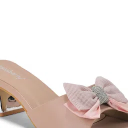 DressBerry Women Embellished Block Heel Mules with Bows image 2