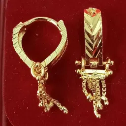 JaiShree Jewels Gold-Plated Contemporary Drop Earrings-image-96