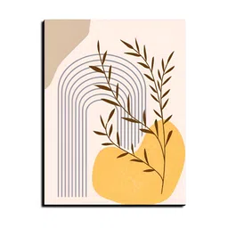 Chalk My Theme Yellow & Beige 1 Piece Abstract Botanical Printed Wood Wall Art-picture-11