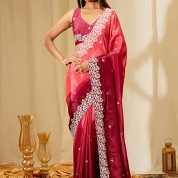kasee Ethnic Motifs Embroidered Half and Half Saree-image-77
