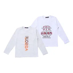 NeuVin Pack Of 2 Kids Graphic Printed Round Neck Long Sleeves Regular Fit Casual T-Shirts-image-74