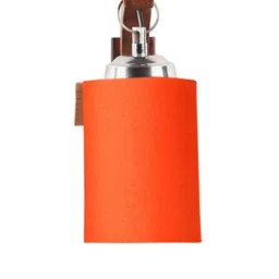 Devansh Orange & Brown Wooden Cylinder Shaped Wall Lamp image 4