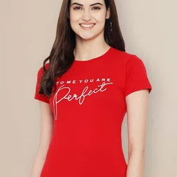 Metronaut Women Typography 3 Printed Applique T-shirt image 5