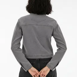 glitchez Spread Collar Crop Relaxed Fit Tailored Jacket image 5