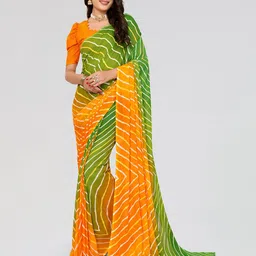moda rapido ANAND SAREES Striped Poly Georgette Saree-picture-18