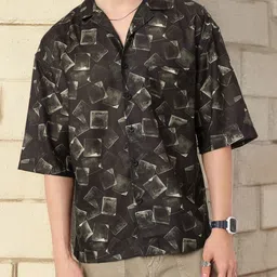 Kook N Keech Indie Vibes Geometric Flair Relaxed Fit Printed Shirt-image-57