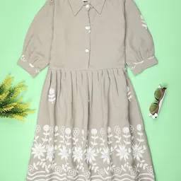 V-Mart Girls Self Design Fit & Flare Dress-image-83