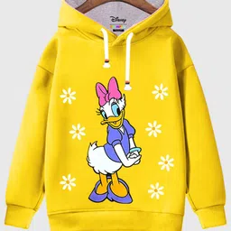 KUCHIPOO Girls Daisy Duck Printed Hooded Sweatshirt-image-77