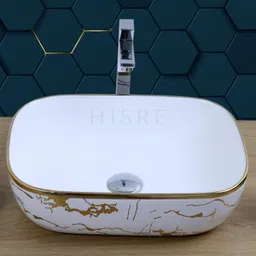 hisre Over Counter Ceramic Bathroom Kitchen Sink 2304 Table Top Basin image 4