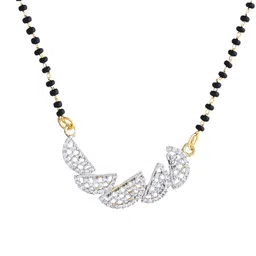 Anouk Gold-Plated American Diamond Stone Studded& Beaded Mangalsutra With Earrings image 5