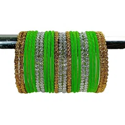 Instyle Forever Set Of 40 Beige Glass Artificial Stones & Beads Bangle image 2