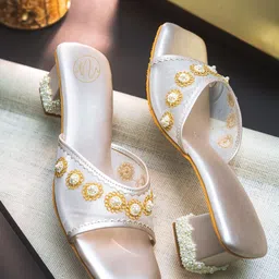 NR By Nidhi Rathi Women Embellished Party Block Sandals-picture-30