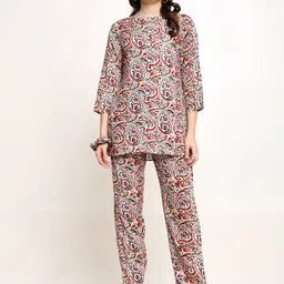 CORDSET Printed Pure Cotton Shirt & Trousers Co-Ords-picture-24