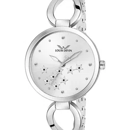 LOUIS DEVIN Women Brass Embellished Dial & Stainless Steel Bracelet Style Straps Analogue Watch-picture-22