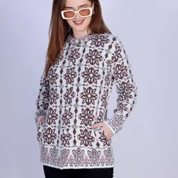 MONTREX Women Floral Self Design Full Sleeve Cardigan image 3