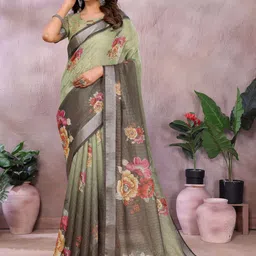 PRISHA FASHION Floral Printed Zari Bhagalpuri Saree-picture-28