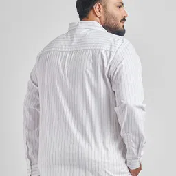 HIGHLANDER Men Slim Fit Vertical Striped Spread Collar Cotton Casual Shirt image 4