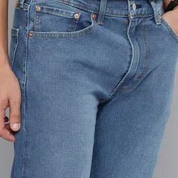 Levis Men 505 Straight Fit Light Fade Stretchable Jeans image 3